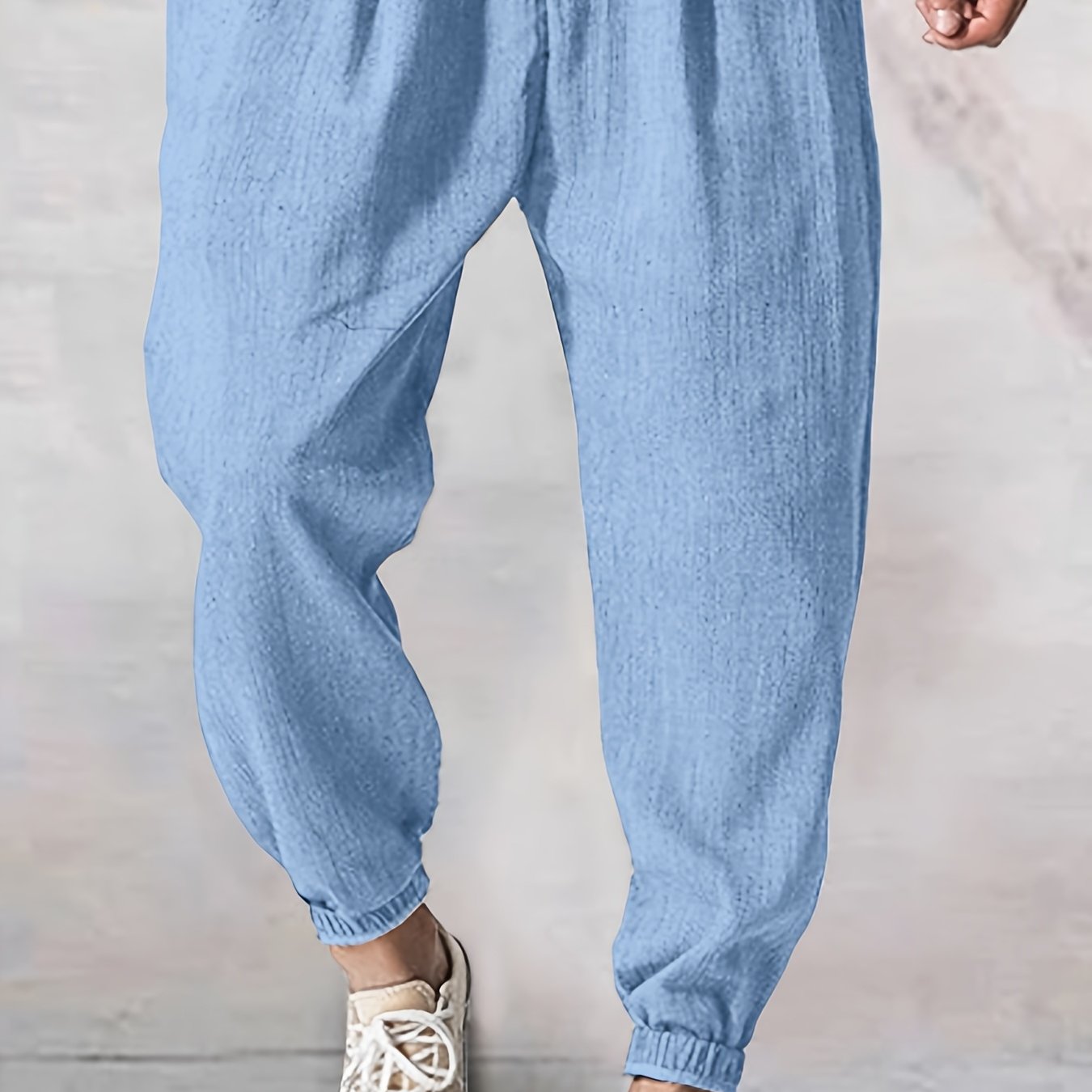 Joggers uomo Valstrend in tessuto lavato e strappato, pantaloni casual a vita bassa con tasche e coulisse, ideali per uso quotidiano