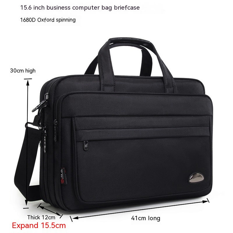 Cartella da uomo impermeabile Valstrend Oxford di grande capacità, con tasche e manico robusto, ideale per lavoro e viaggi.