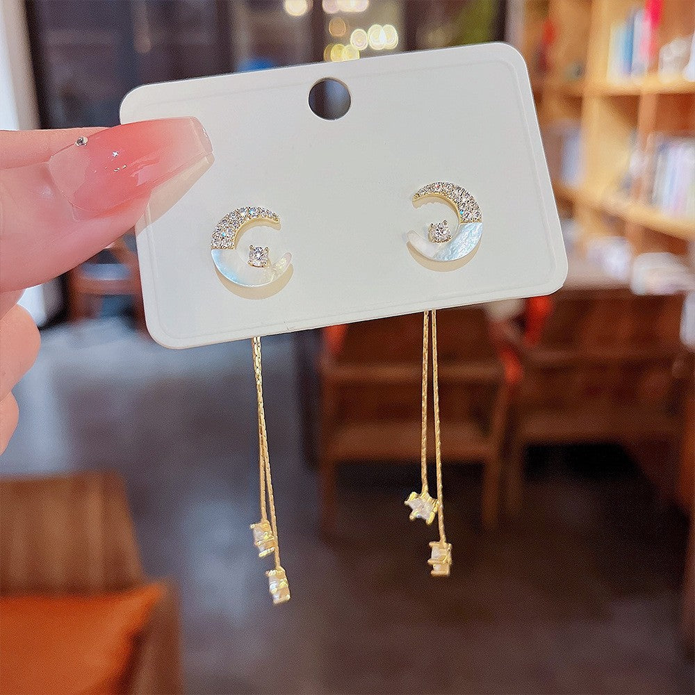 Orecchini in argento sterling con perle di lusso, eleganti e raffinati, da donna, stile needle light di Valstrend shop