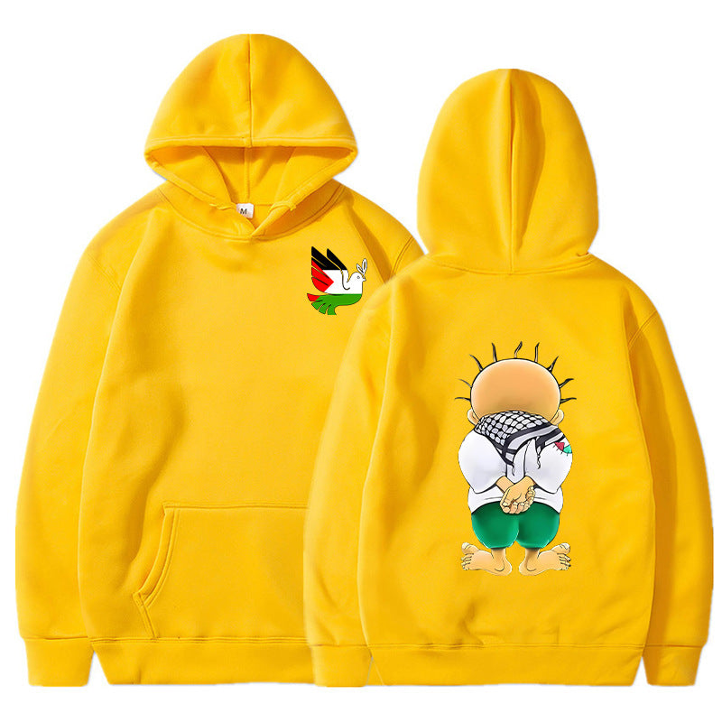 Felpa con cappuccio Peace Dove Valstrend da uomo, grafica stampata, stile moda casual, morbida e comoda.