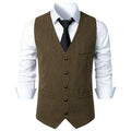 Gilet vintage stile britannico da uomo di Valstrend, in tessuto classico con bottoni frontali e dettagli eleganti.