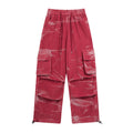 Corduroy Multi-pocket Casual Wide-leg Pants