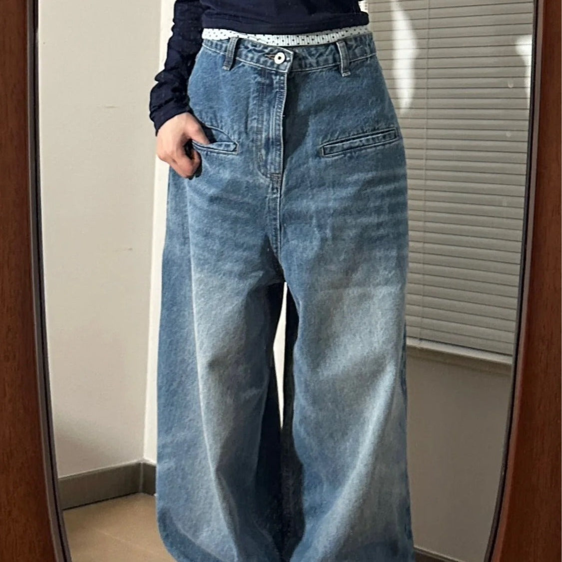 Pantaloni larghi e drappeggiati Valstrend, pantaloni lunghi a gamba larga adatti a diversi abbinamenti, tessuto morbido e elegante