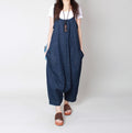 Salopette donna a vita alta Valstrend, pantaloni culotte in denim estivi, abbigliamento curvy, stile slim e comodo.