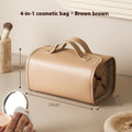 Borsa cosmetica portatile rimovibile Valstrend, grande capacità e pieghevole, con scomparti per trucchi e accessori di bellezza