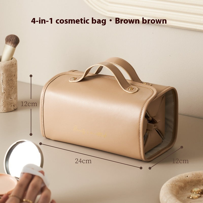 Borsa cosmetica portatile rimovibile Valstrend, grande capacità e pieghevole, con scomparti per trucchi e accessori di bellezza