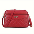 Elegant Quilted Crossbody Shoulder Bag For Women, Casual Solid Color Handbag, With Adjustable Strap