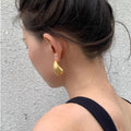 Orecchini a goccia d'acqua vuota in stile Valstrend, pendenti eleganti in metallo con forma a goccia trasparente.