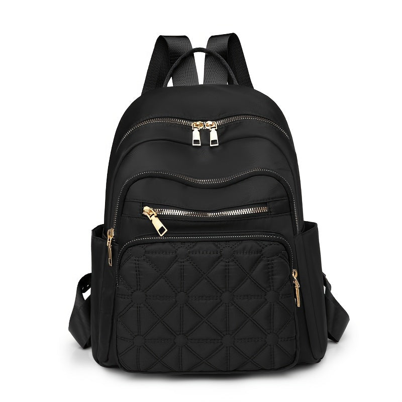 Zaino casual grande capacità Valstrend in nylon, con cerniera e design versatile per viaggio e uso quotidiano.