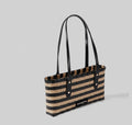 Borsa a spalla piccola Valstrend shop, tote in vimini intrecciato per l'autunno, con manici corti e stile casual elegante
