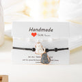 Bracciale per coppia con pendente gattino nero e bianco, elegante e alla moda, bracciale Valstrend con design di gatto stilizzato