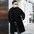 Cappotto in cashmere spesso e caldo da uomo Valstrend, lunga con pelliccia, ideale per l'inverno, in tessuto morbido e resistente