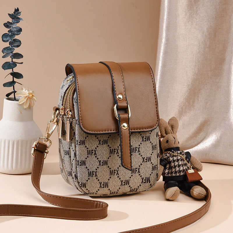 Borsa messenger retrò per donna, multistrato, porta cellulare, in stile vintage, marca Valstrend Shop.