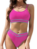 Women's Fashion Simple Solid Color Bikini Set