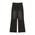 Gradient Distressed Straight Wide Leg Jeans