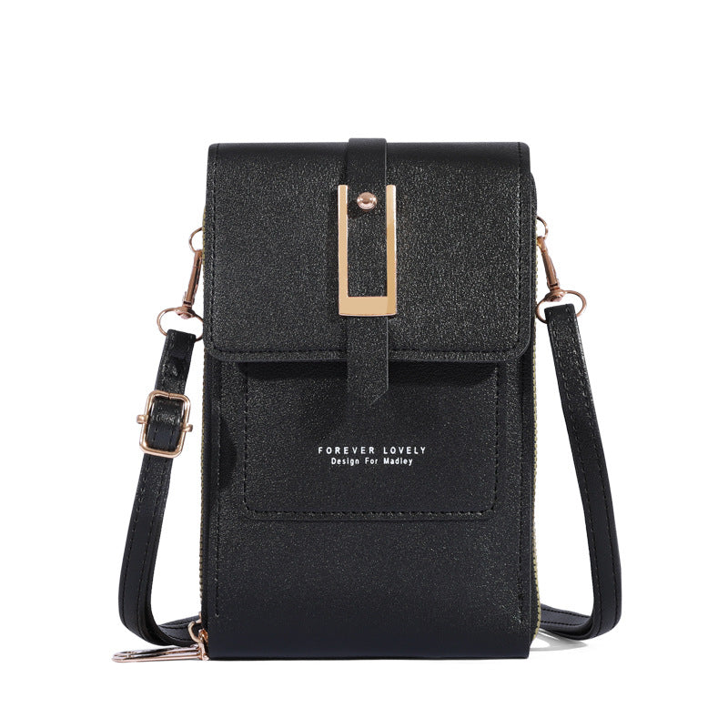 Borsa a tracolla touch screen Valstrend con porta carte, colore solido e portatile, adatta per cellulare e carte.