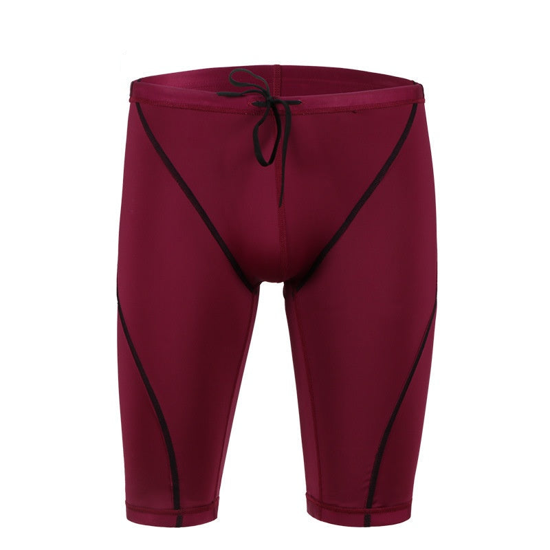 Costume da bagno uomo Valstrend Shark Skin elastico, slip da nuoto aderente con stampa a squame di squalo.
