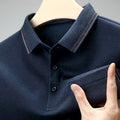 Maglietta a maniche lunghe con colletto per uomo, stile casual, marca Valstrend shop, visibile in primo piano.
