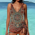 Costume da bagno bikini Valstrend con stampa balneare, con sospensorio e design estivo, ideale per la spiaggia e il mare.