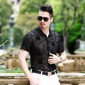 Camicia casual da uomo Valstrend, stile estivo, slim fit, ricamata, senza pieghe, tessuto leggero e traspirante.