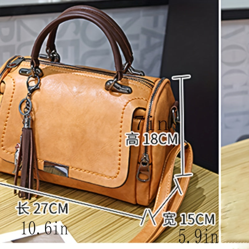 Borsa vintage a tracolla Valstrend, borsa a mano retrò da donna, elegante con manico superiore e tracolla regolabile.