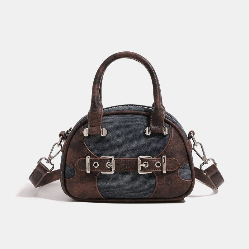 Borsa a tracolla Valstrend in stile retrò Boston, elegante, portatile e di alta qualità, con design classico e spazioso.