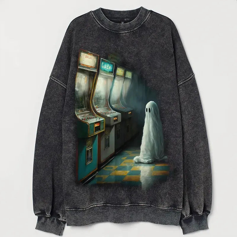 Maglione sportivo casual a collo rotondo e spalle cadenti stampato in 3D di Valstrend shop, morbido e comodo.