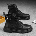 Scarpe casual in pelle Valstrend, stivali high-top resistenti all'usura con zip e suola robusta.