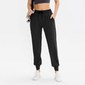 Pantaloni sportivi da donna Valstrend con vita elasticizzata, slip-in, stretch per corsa, yoga e uso casual, colore nero