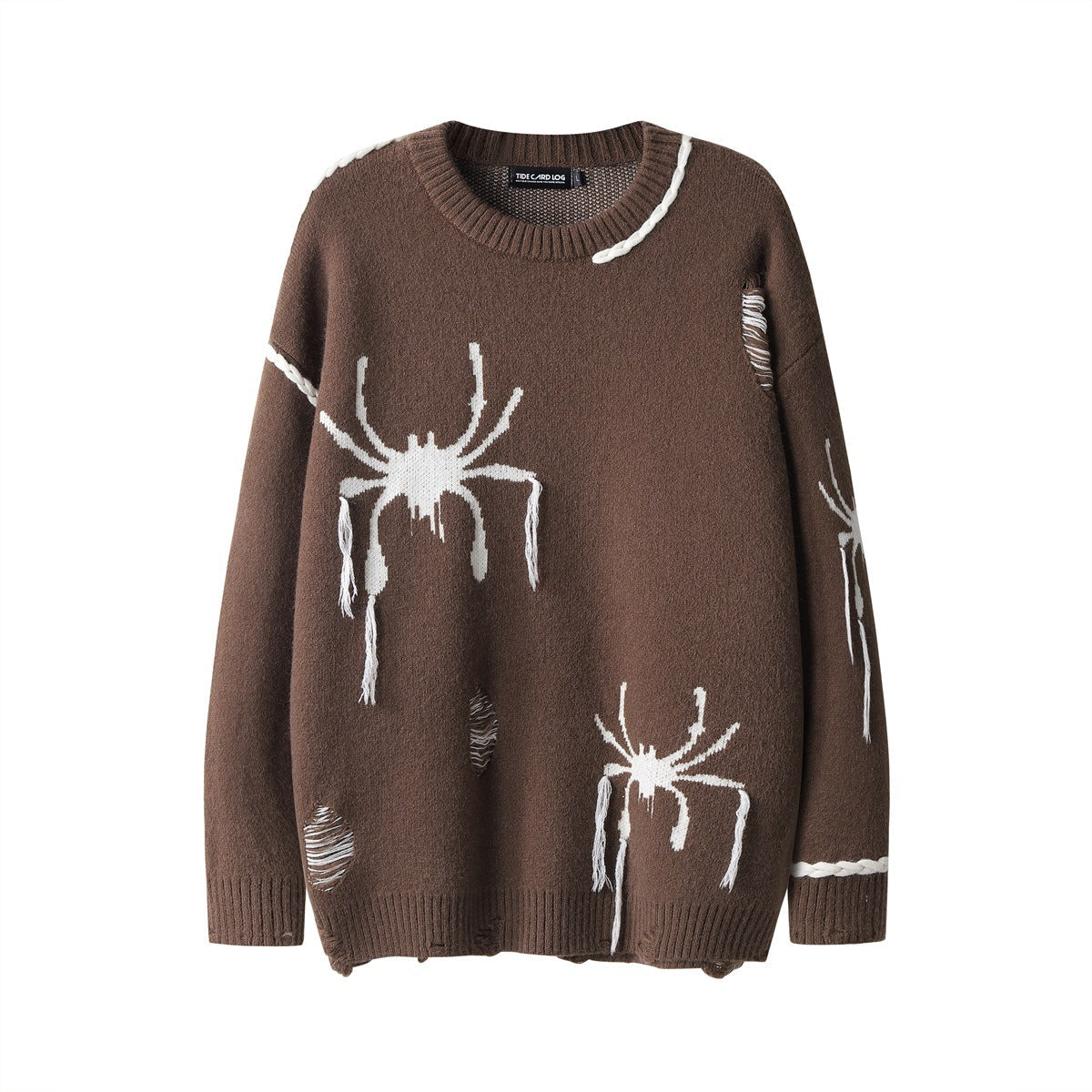 Maglione jacquard a ragno High Street Valstrend, con dettagli a contrasto e lavorazione a maglia, in tessuto caldo e morbido.
