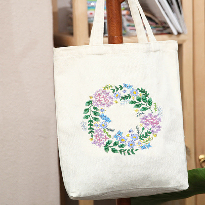 Borsa a tracolla in tela con ricamo fatto a mano, materiale per DIY, marca Valstrend shop, dettagli artigianali e decorativi