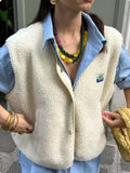 Gilet da donna Valstrend in stile casual, vestibilità morbida, singolo bottoniera, ideale per look eleganti e comodi