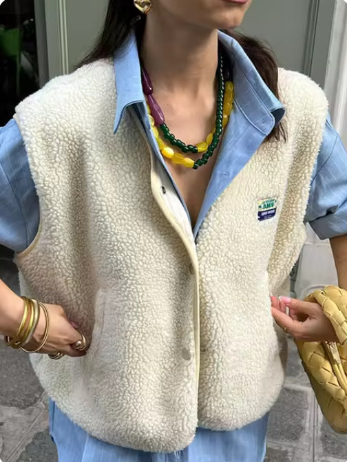 Gilet da donna Valstrend in stile casual, vestibilità morbida, singolo bottoniera, ideale per look eleganti e comodi