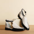 Scarpe da donna Valstrend con tacco basso quadrato, comode e a collo largo, ideali per taglie forti e look eleganti.