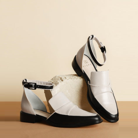 Scarpe da donna Valstrend con tacco basso quadrato, comode e a collo largo, ideali per taglie forti e look eleganti.