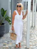 Women's Solid Color Cross Tube Top Dress