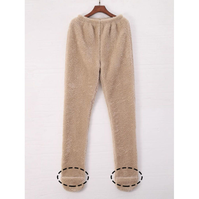 Body Stocking Foot-wrapped Warm Pajama Fleece-lined Home Pants