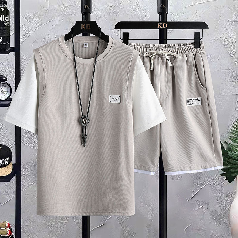 T-shirt a maniche corte Valstrend, maglietta estiva casual, tessuto leggero e comodo, colore neutro, modello per uomo.