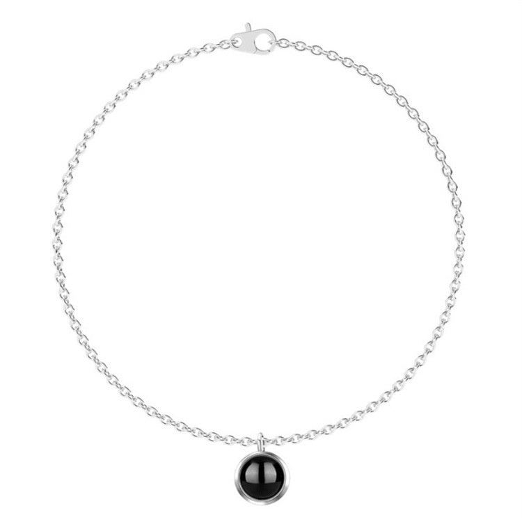 Bracciale da uomo e donna in argento 925 con catena O-shaped, inciso a mano, personalizzabile con testo multilingue e colore a scelta.