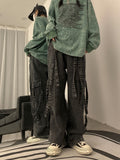 Pantaloni lunghi retrò viola Valstrend, salopette oversize a gamba dritta, stile vintage e moda anni passati.