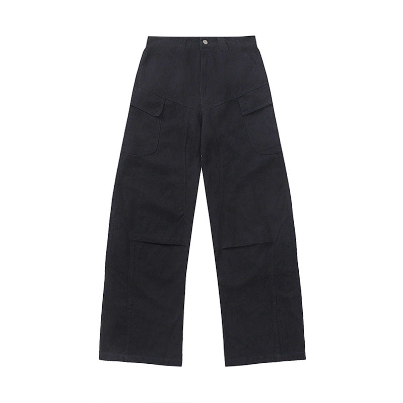 Split Design Casual Straight-leg Overalls