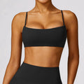 Reggiseno yoga femminile Valstrend con spalline a fascia e tessuto traspirante e rapido asciugamento, vista frontale.