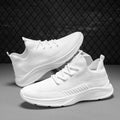 Sneaker casual da uomo Valstrend in mesh bianco traspirante con suola antiscivolo e design sportivo.