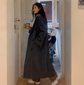 Ultra Long High-end Gray Front Shoulder Thick Tall Coat