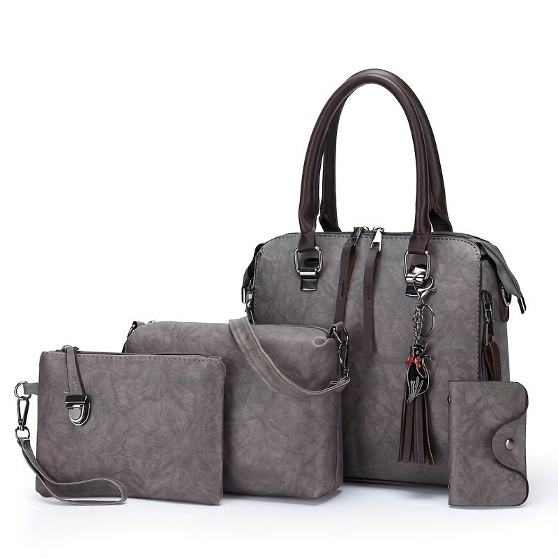 2024 New Large Capacity Maternal Bag, Retro Trendy Multi-piece Set, Handbag, Fashionable Single Shoulder Crossbody Bag