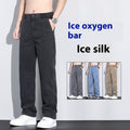Casual Straight-leg Men's Summer Loose Thin Ice Silk All-matching Casual Pants