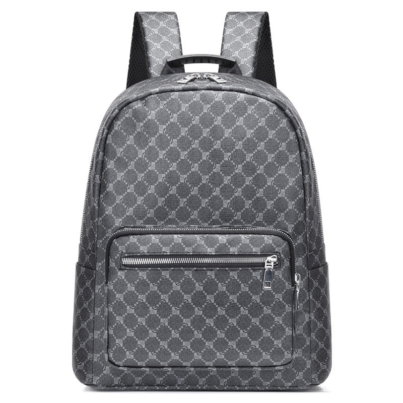 zaino in pelle retrò grande capacità per uomo e donna, stile business casual, stampa europea e americana, marca Valstrend
