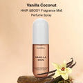Spray profumato per capelli e corpo alla vaniglia e cocco, Valstrend, con spray elegante e fragranza dolce e tropicale.