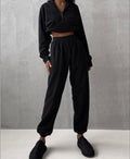 Fashion High Collar Leisure Fleece Sweater Suit