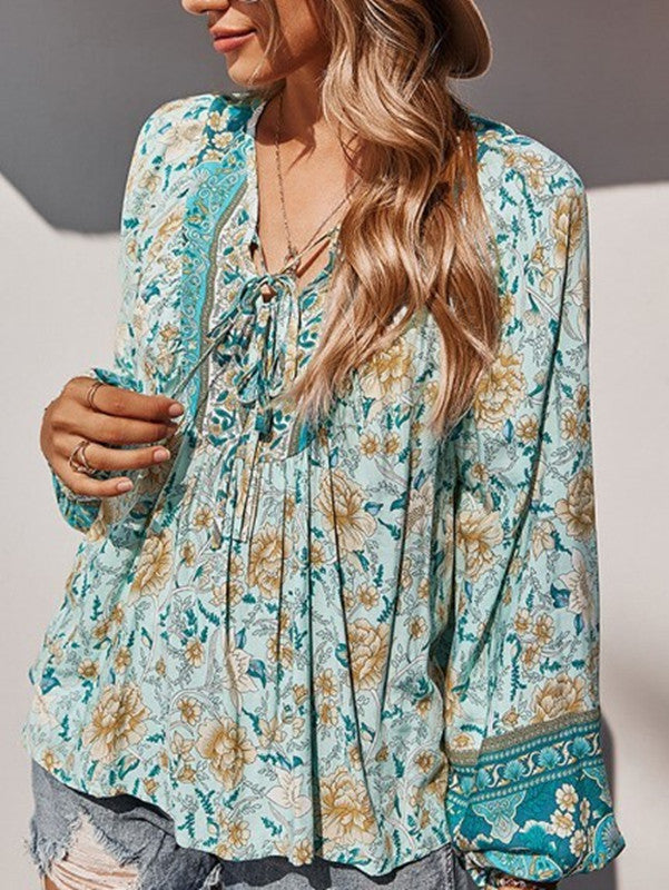 T-shirt donna Valstrend con scollo a V, stampa casual, vestibilità morbida e sottile in tessuto leggero e confortevole